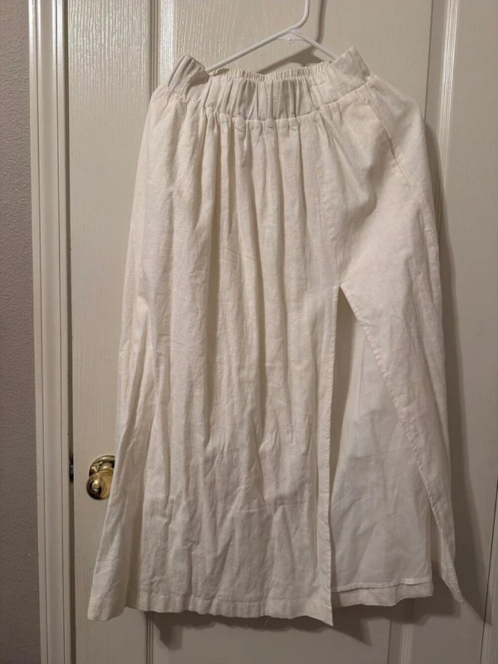 White linen skirt